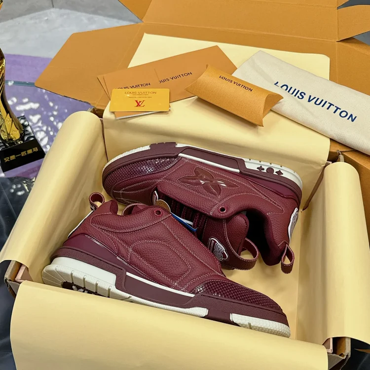 Louis Vuitton Sneakers Burgundy Shoes