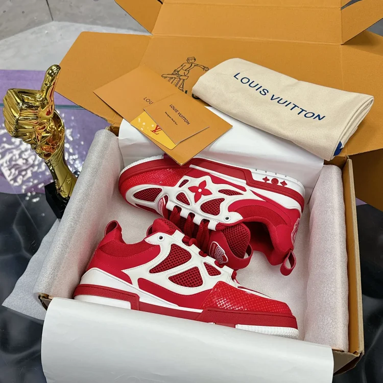 Louis Vuitton Sneakers Red Shoes