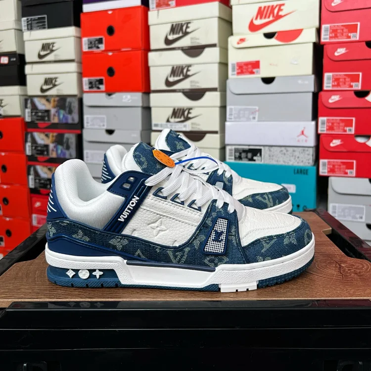 Louis Vuitton Sneakers White Blue Shoes