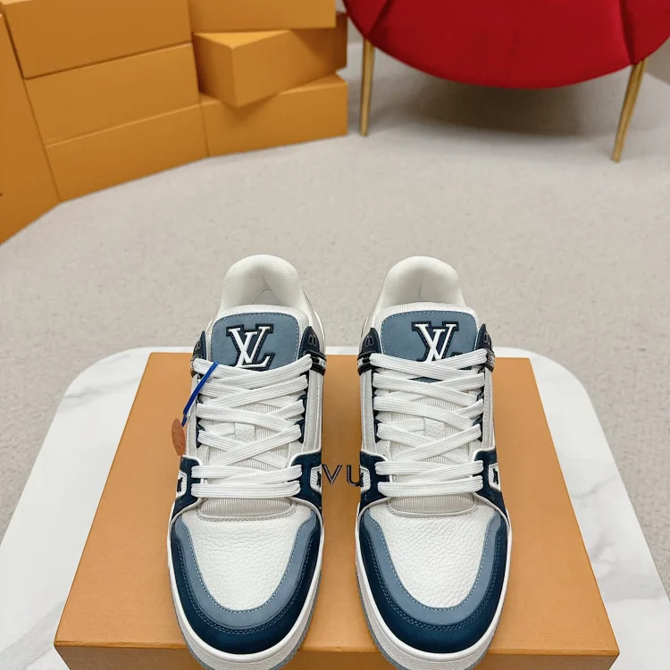 Louis Vuitton Sneakers White Navy Blue Shoes