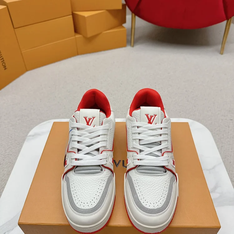 Louis Vuitton Sneakers White Red Shoes