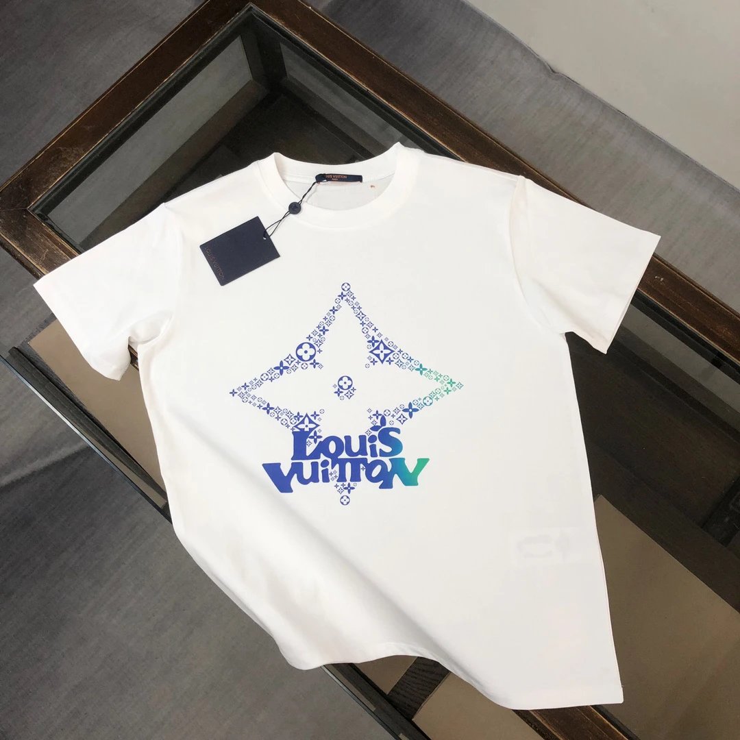 Louis Vuitton T-Shirt White Blue Gradient