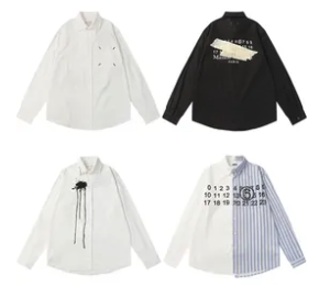 Maison Margiela MM6 loose letter printed long-sleeved shirt for men and women
