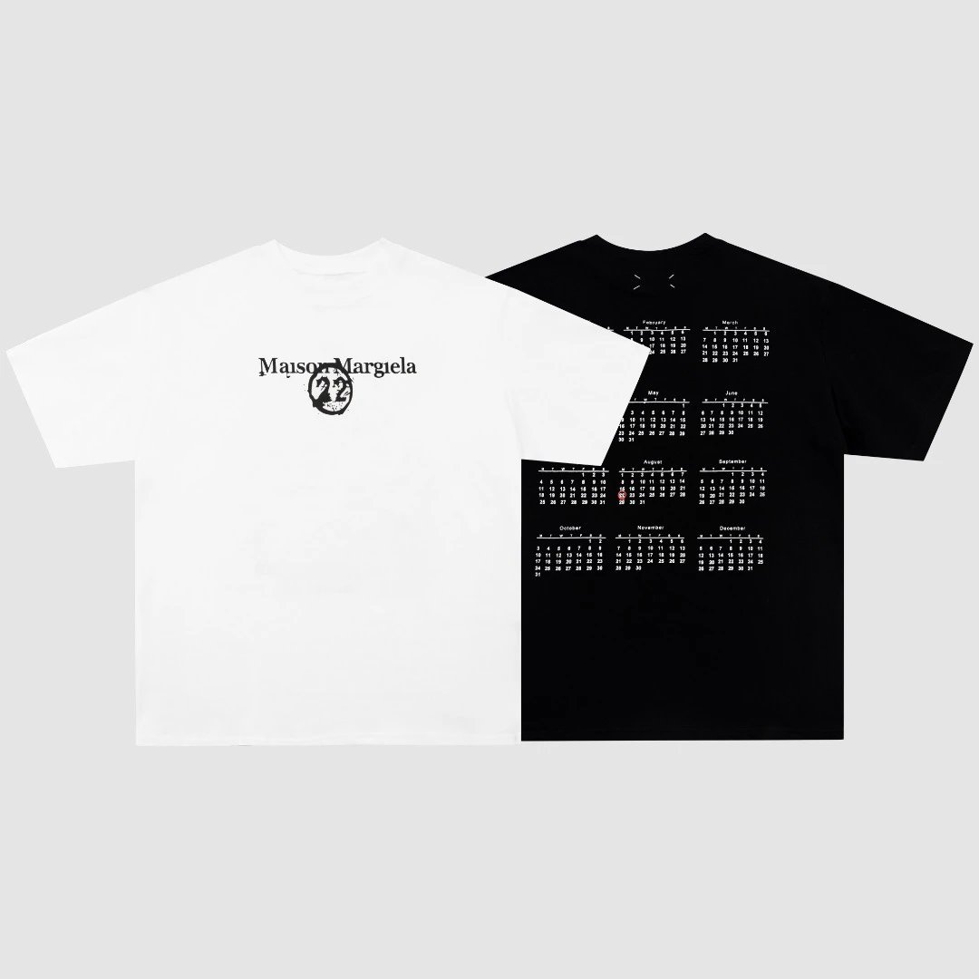 Maison Margiela Number 22 Calendar T-Shirt White/Black