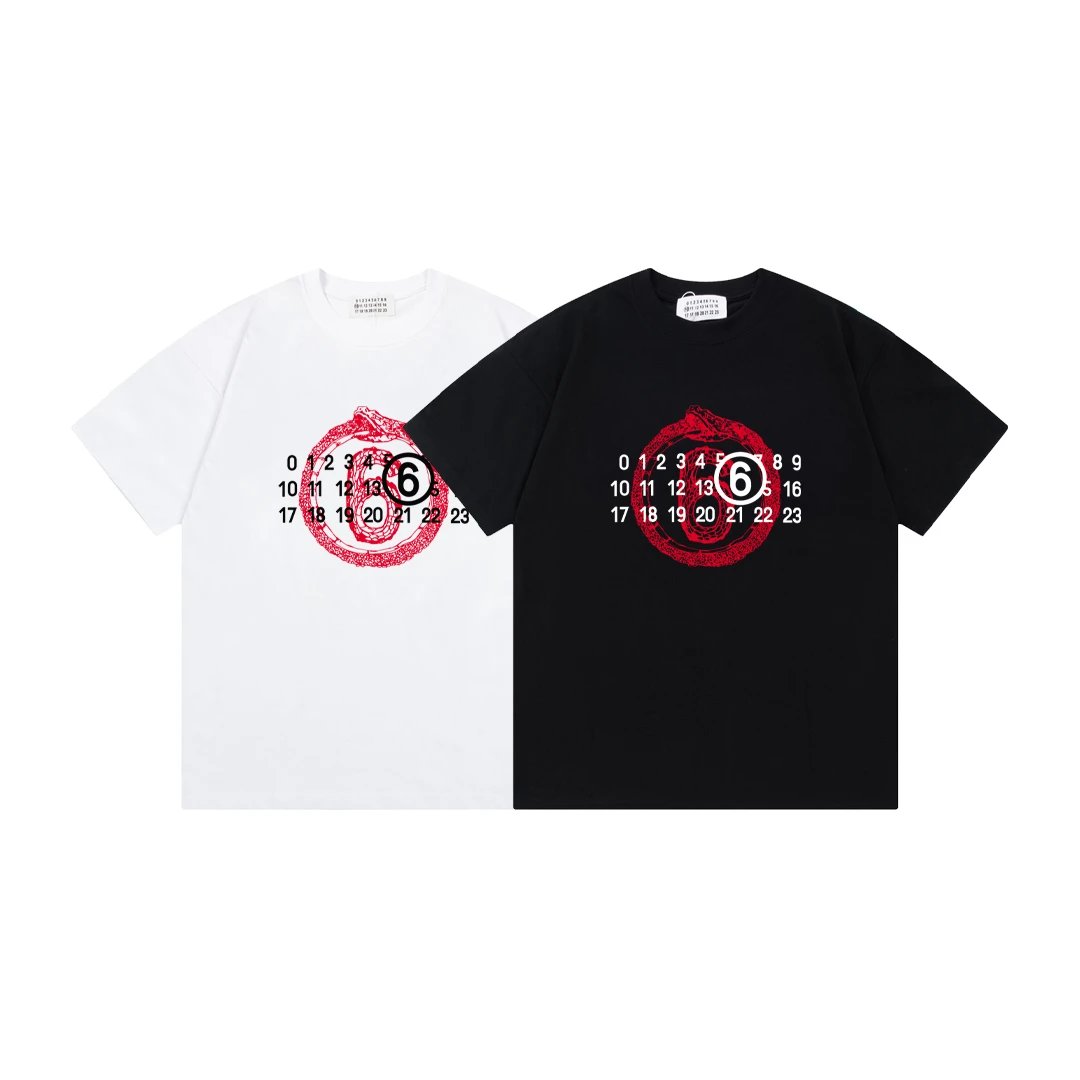 Maison Margiela Number Circle Graphic T-Shirt White / Black