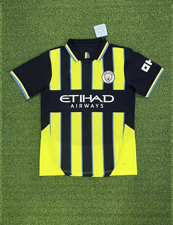 Manchester City Away Football Jersey Yellow-Black