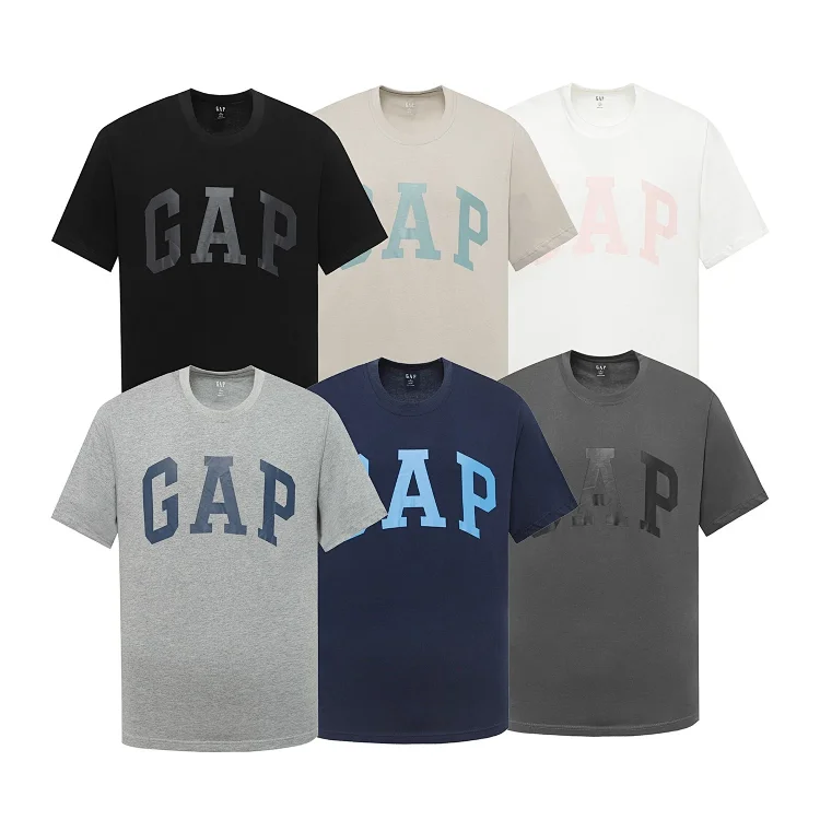 Buy GAP Everyday Soft Basic Logo Tee 2-Pack, Unisex Cotton Print Round Neck Short Sleeve T-Shirt