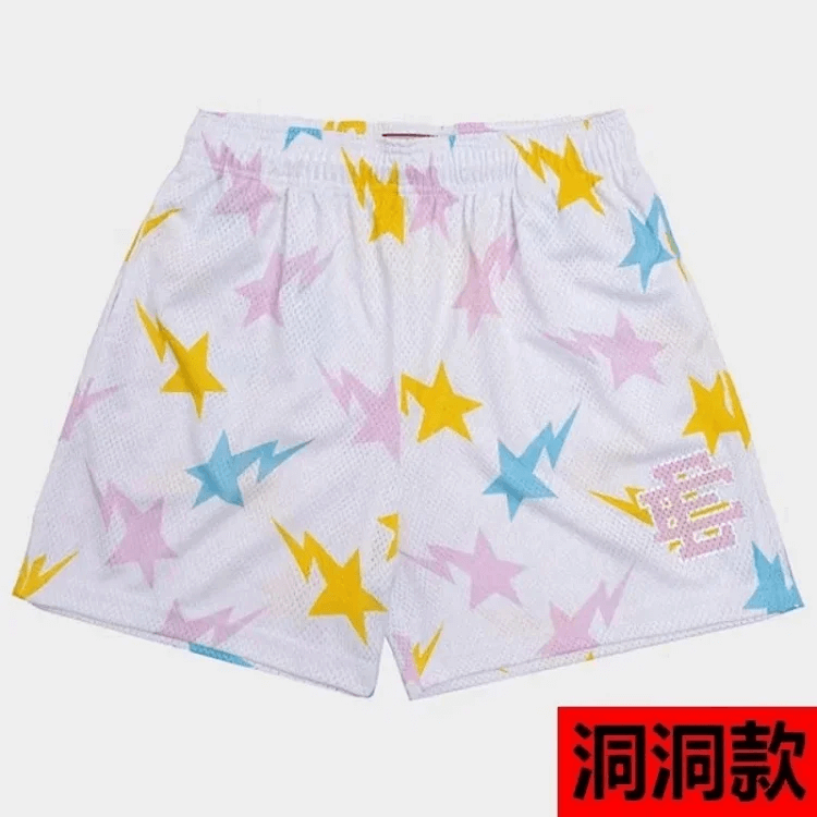 Mesh Star Shorts White