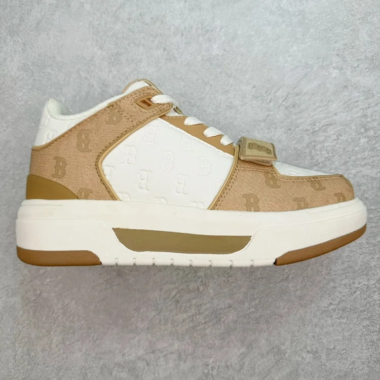 MLB Chunky Liner Low Top Skateboard Shoes Unisex Beige Yellow