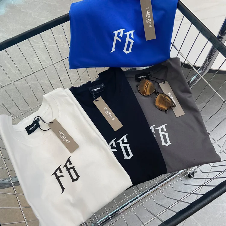 ESSENTIALS FG Logo T-shirts in White, Black, Gray, Blue Colors