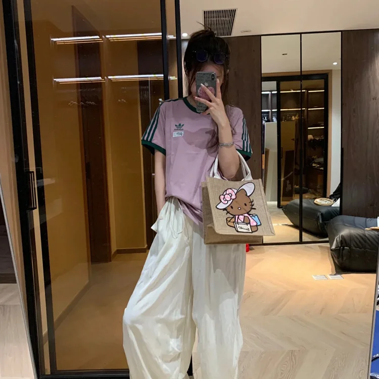adidas x Disney Fantasia White Tee & Pants with adidas logo on chest