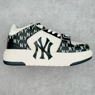 MLBNY Yankees Logo Sneakers Black/White Shoes