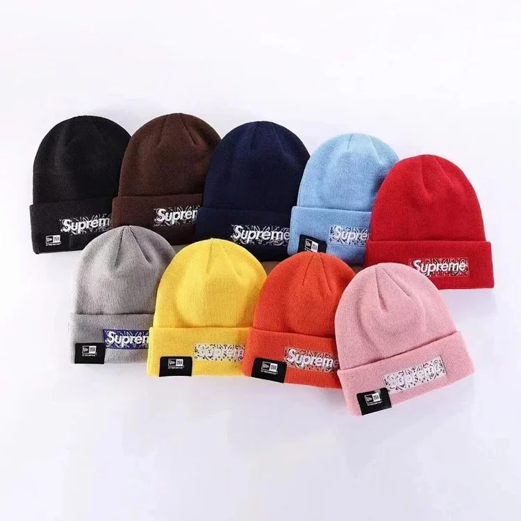 Supreme Cashew Flower knitted beanie, unisex, warm, autumn/winter