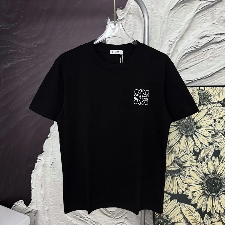 Black cotton Regular fit Anagram T-shirt for men