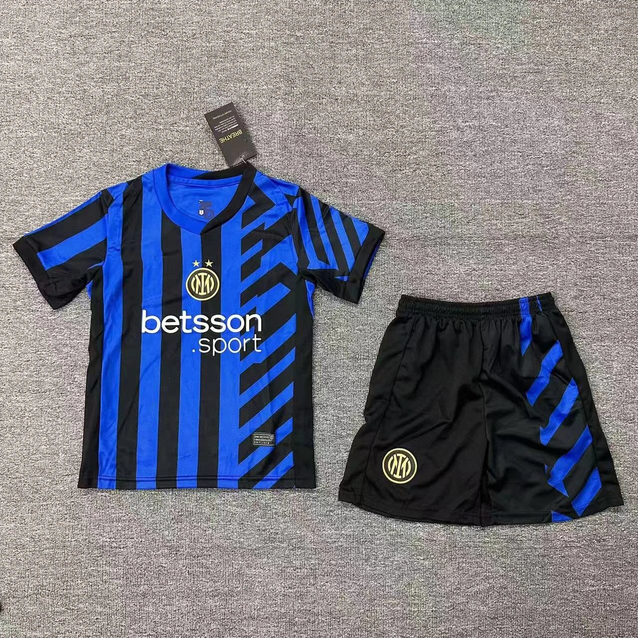 NIKE SHORTS INTER 2024/25 STADIUM HOME RAGAZZO a482938-1693 Black/Lyon Blue/White Dri-FIT Replica
