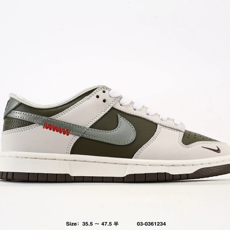 Nike Dunk Low - Green/Gray/White - Shoes