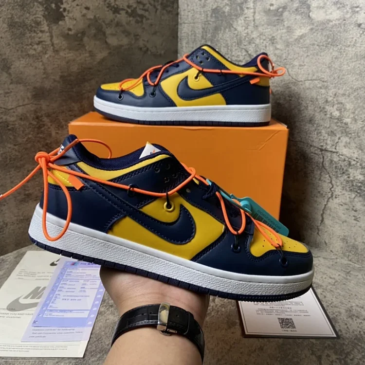 Nike Dunk Low - Navy/Yellow - Shoes