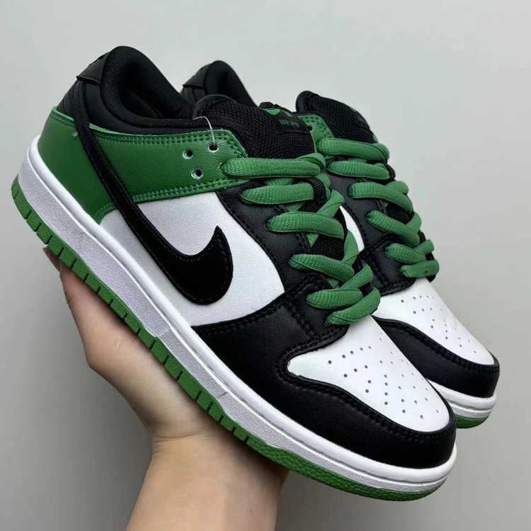 Nike Dunk Low Black/White/Green Shoes