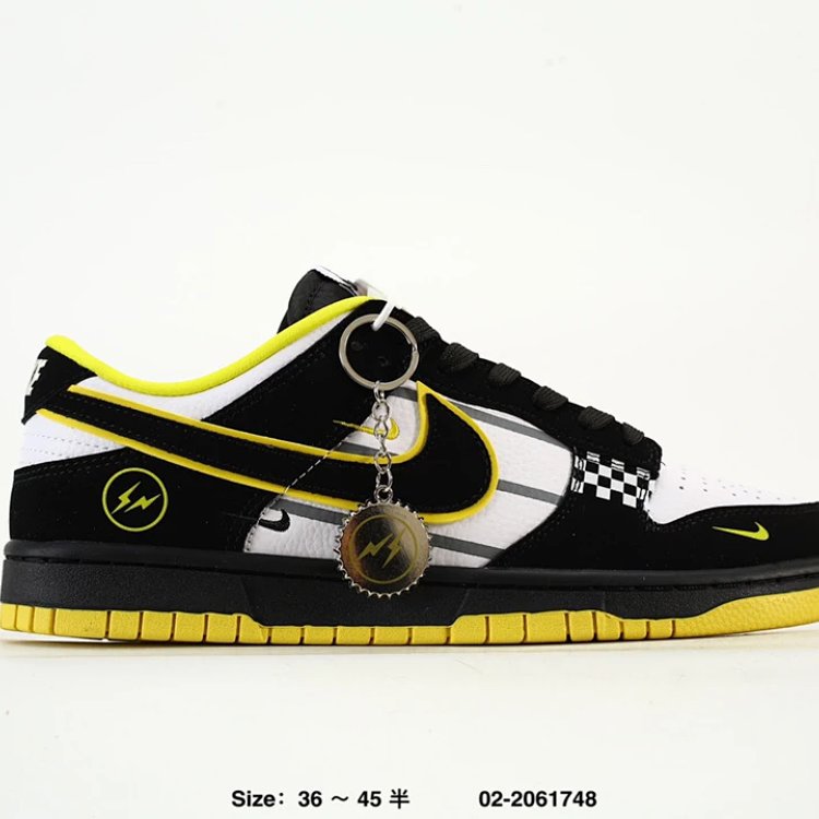 Nike Dunk Low Black-White-Yellow Shoes