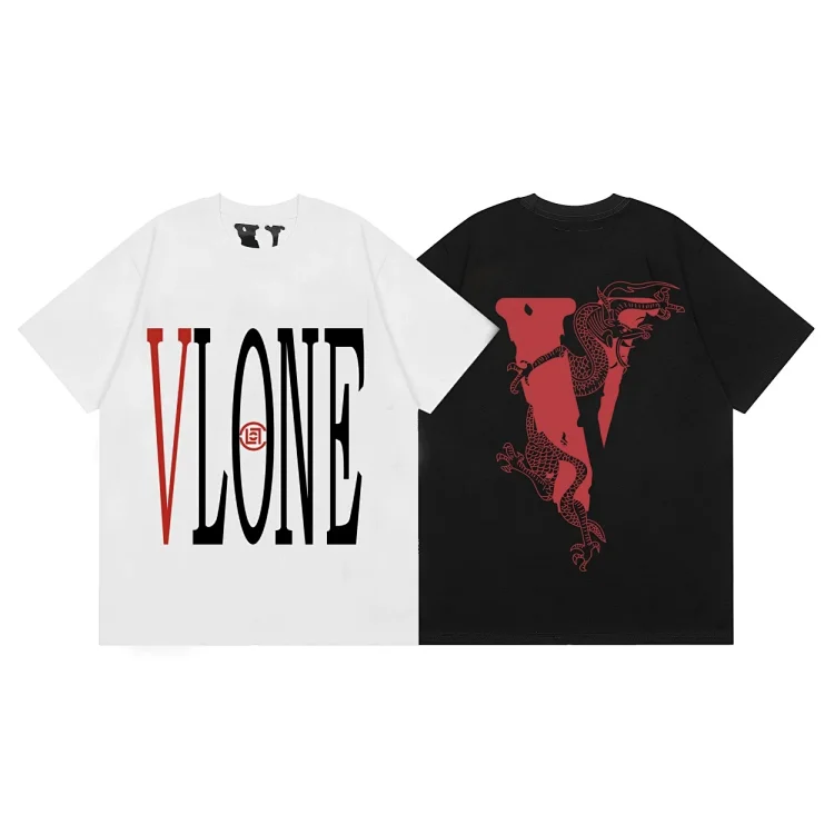 VLONE X Clot Staple Dragon Tee, 100% Authentic, White/Red, MEDIUM