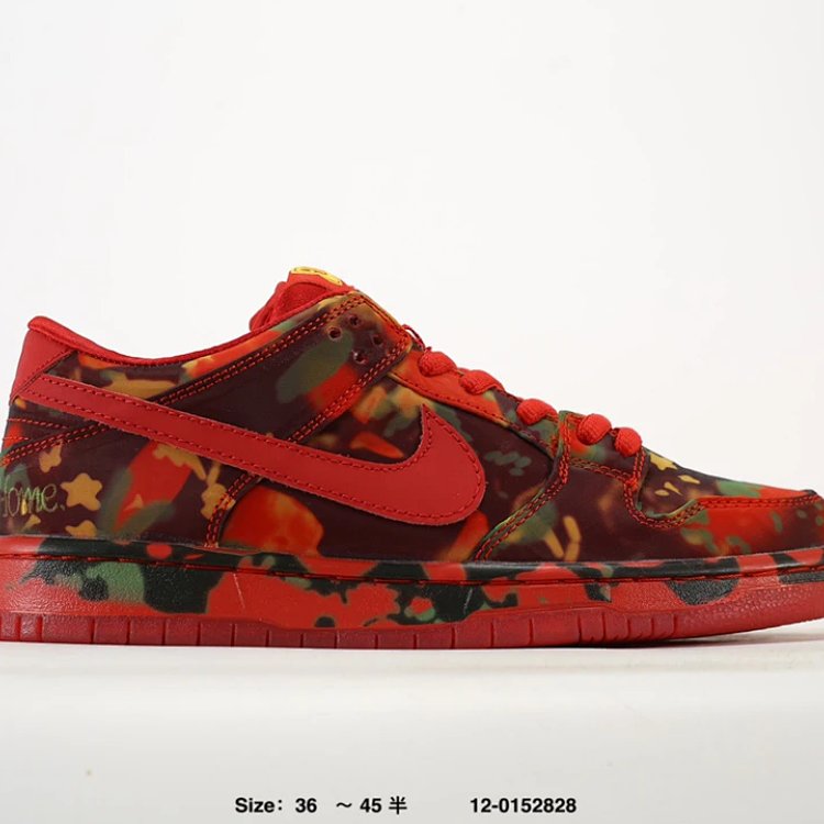 Nike Dunk Low Pro SB Red Camouflage Shoes