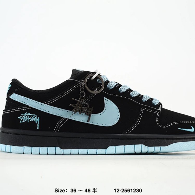 Nike Dunk Low x Stussy Black Teal Shoes