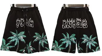 Palm Angels Printed Shorts Black Pants