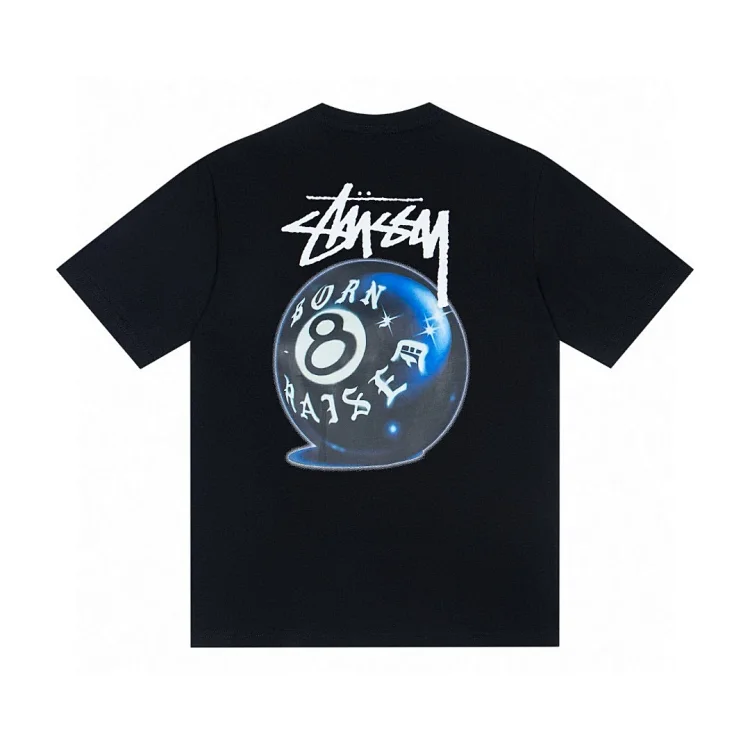 Stussy Born X Raised 8 Ball Tee in White, Sizes M/L, Brand New with Tags & Receipt