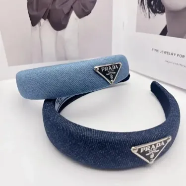 Prada Denim Headbands, Blue, Mise