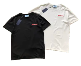 Prada Logo T-Shirt - Black and White - T-Shirts