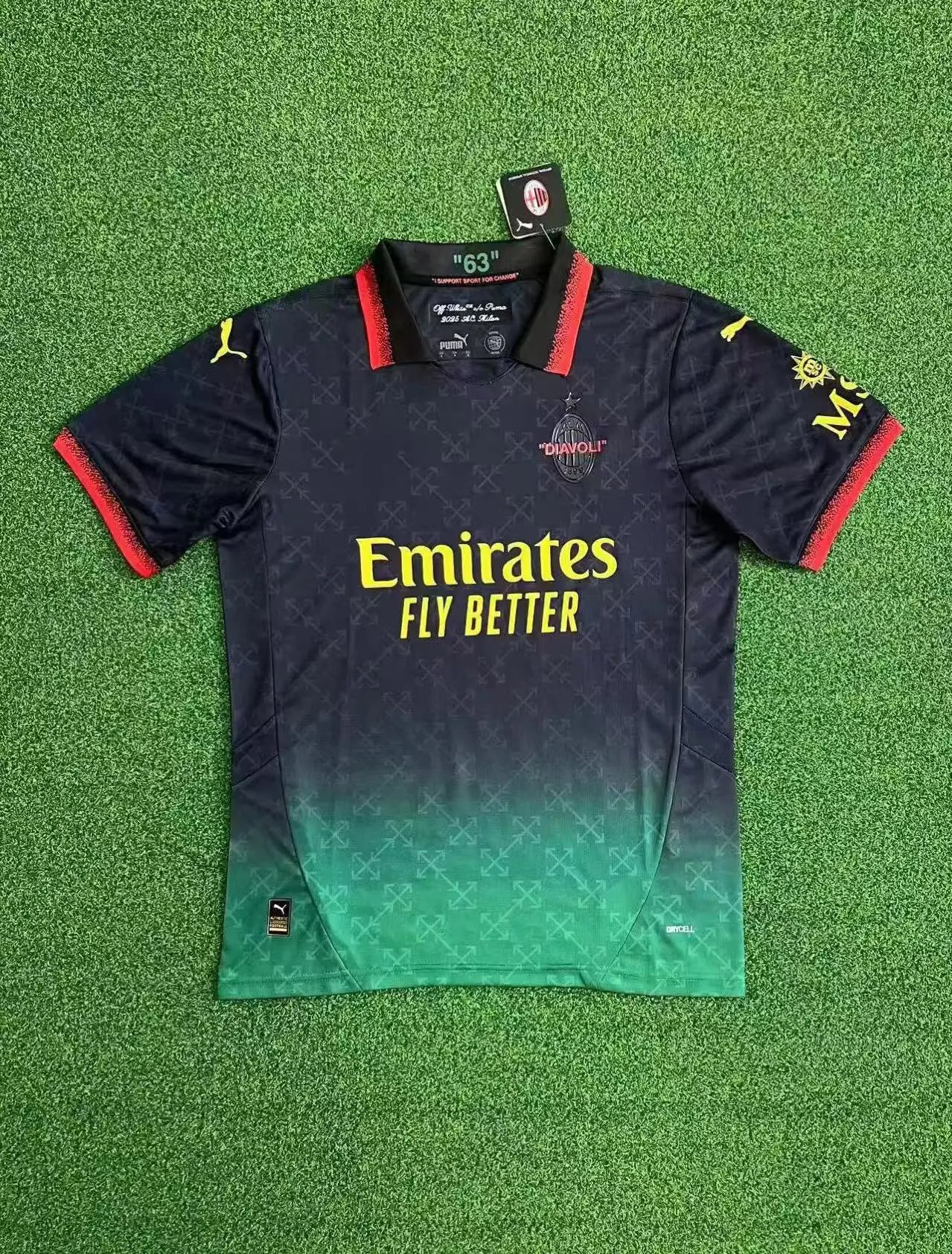 Puma AC Milan 2023-2024 Away Jersey Dark Blue Green