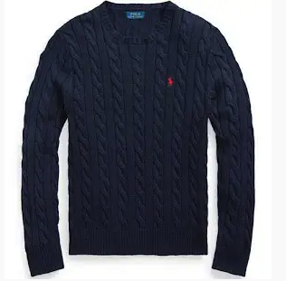 Ralph Lauren Cable Knit Sweater Navy Blue