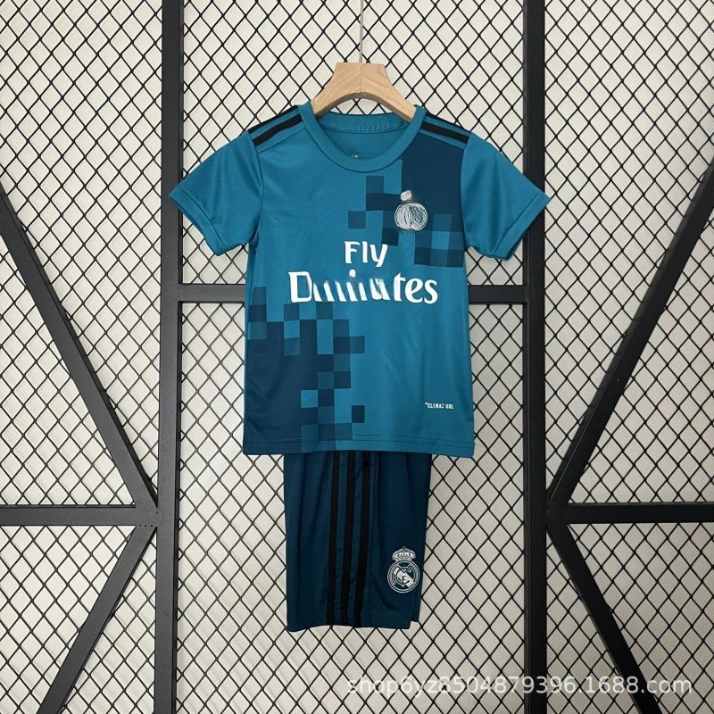 Real Madrid Kids Soccer Jersey Set - Teal Blue