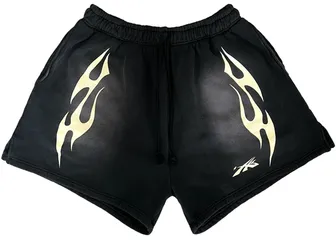 Reebok Flame Design Shorts Black Pants