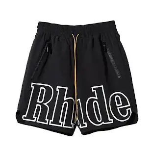 Rhude Logo Print Shorts Black Pants