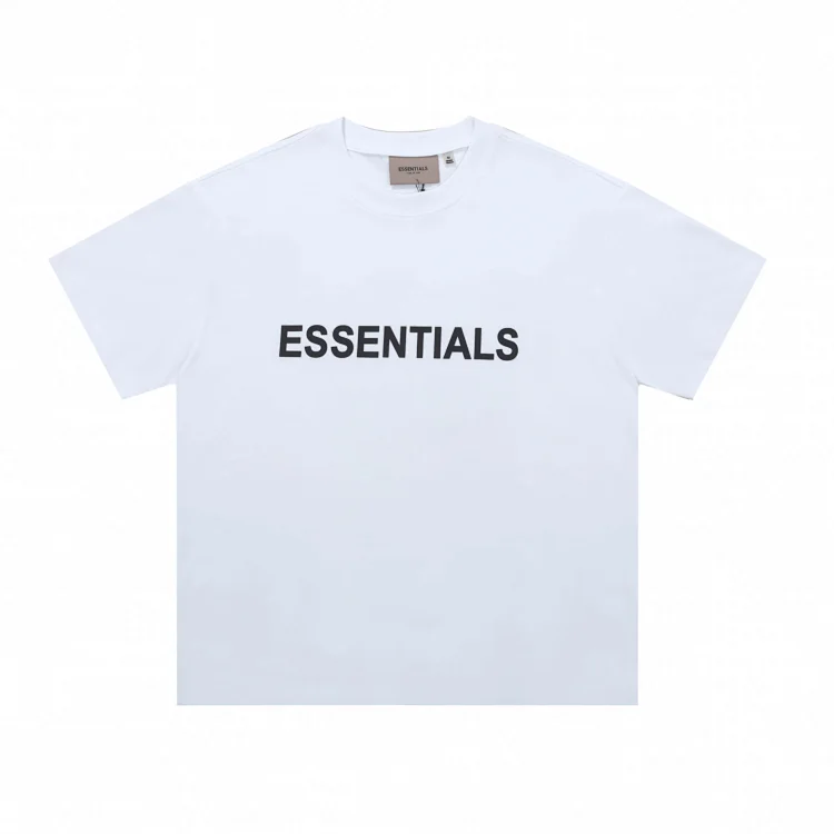 White Fear of God FOG Essentials Tee with 'ESSENTIALS' print