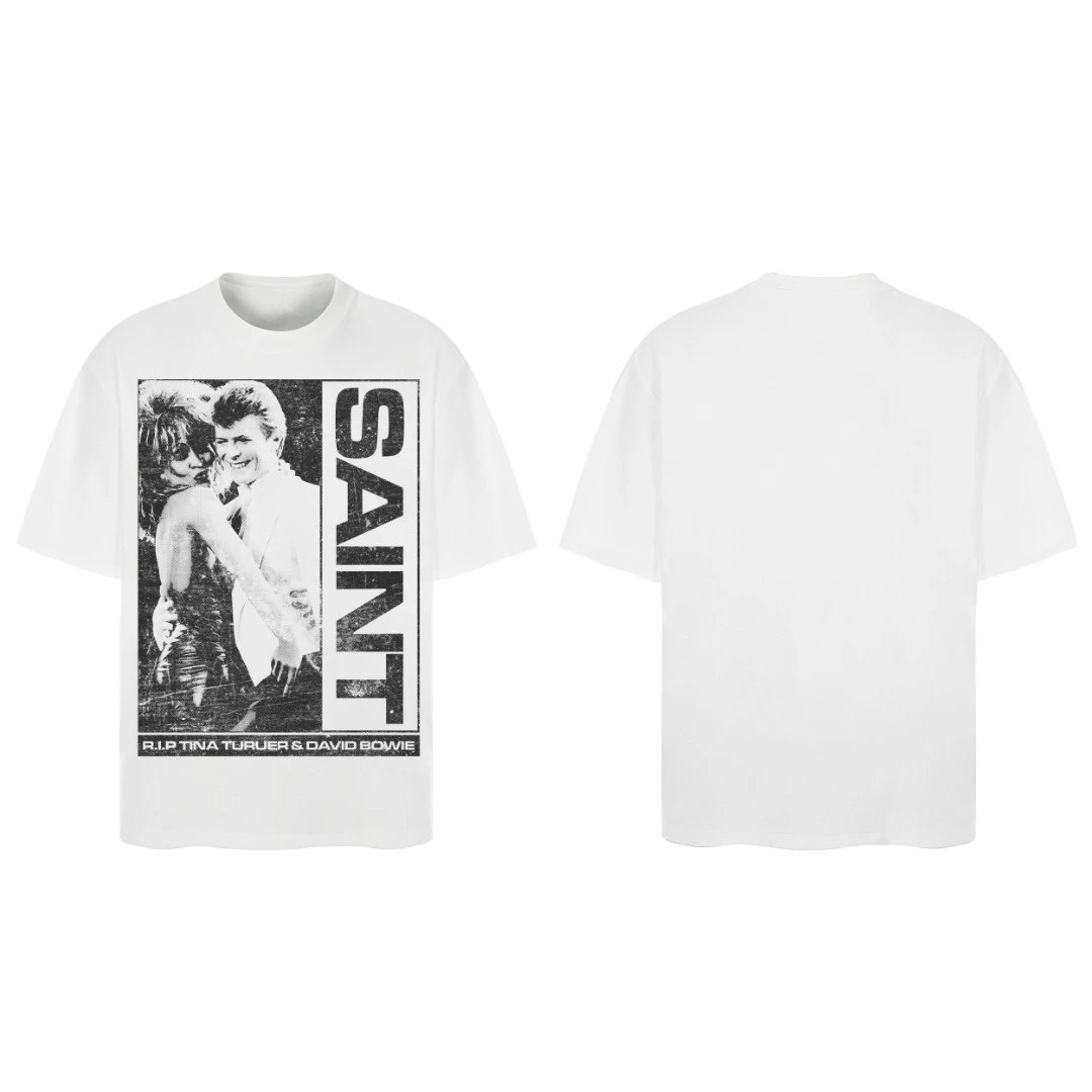 Saint Laurent R.I.P. Tina Turner & David Bowie T-Shirt White