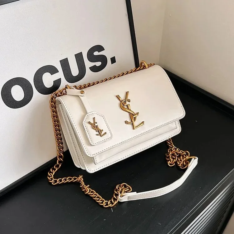 Saint Laurent Solferino Small Satchel Bag White Mise