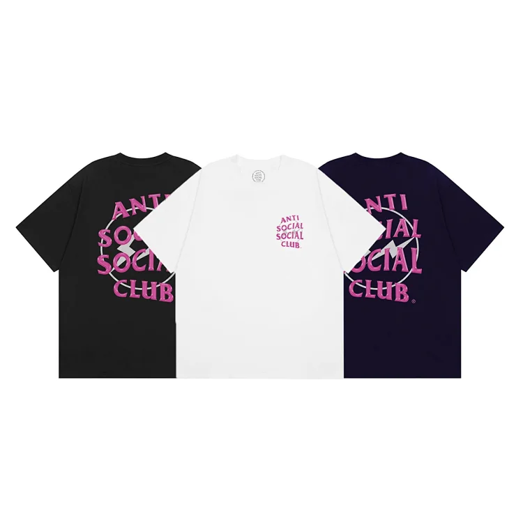 100% Authentic ASSC BearBrick Tee, Men's Pink T-shirt with logo print in black, white, dark blue