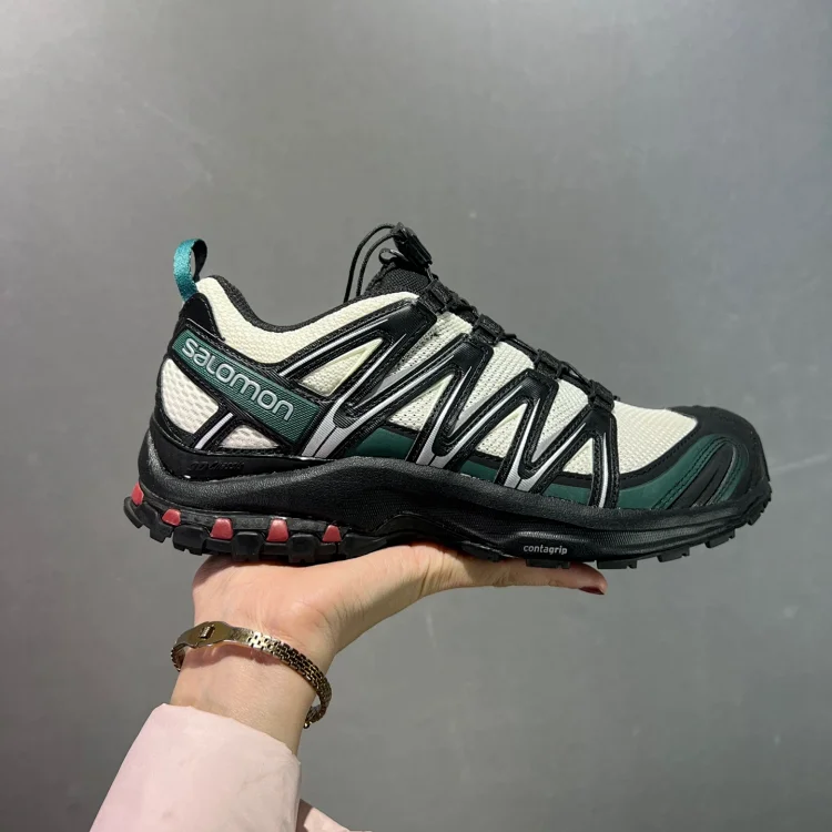 Salomon Trail Running Shoes Green Black White Shoes