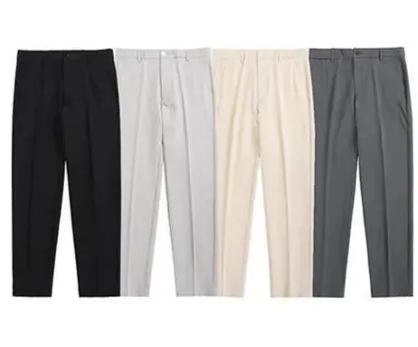 Slim Fit Trousers Black, White, Beige, Gray Pants