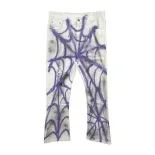 Spider Web Printed Pants Purple Pants