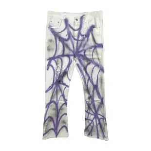 Spider Web Printed Pants Purple Pants