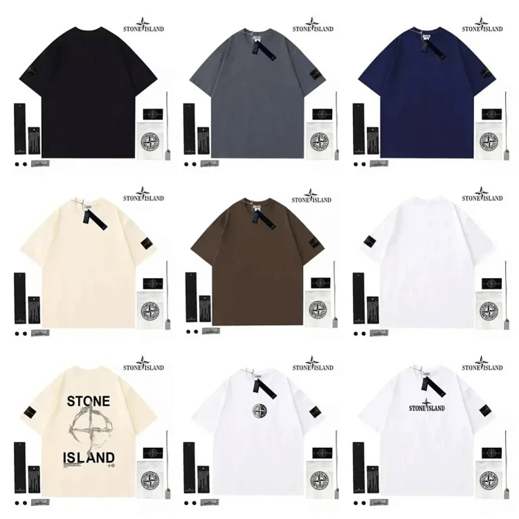 Stone Island cotton short sleeve T-shirt, unisex loose couple style, various colors/prints