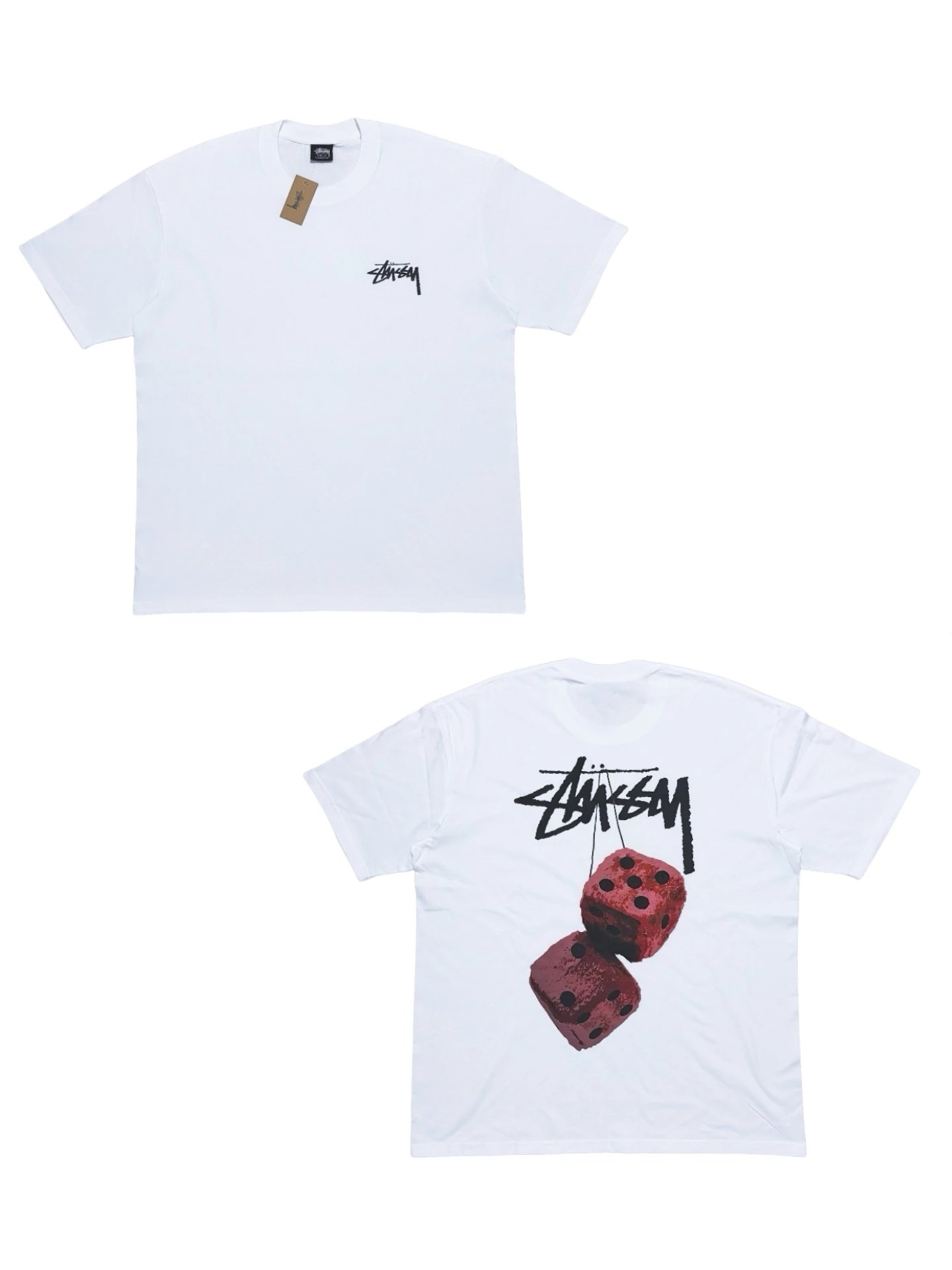 Stüssy Dice Graphic Tee White