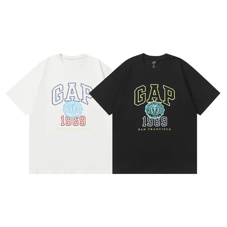 Gap Men's and Women's Logo Round Neck Short Sleeve T-Shirts with Multiple Options