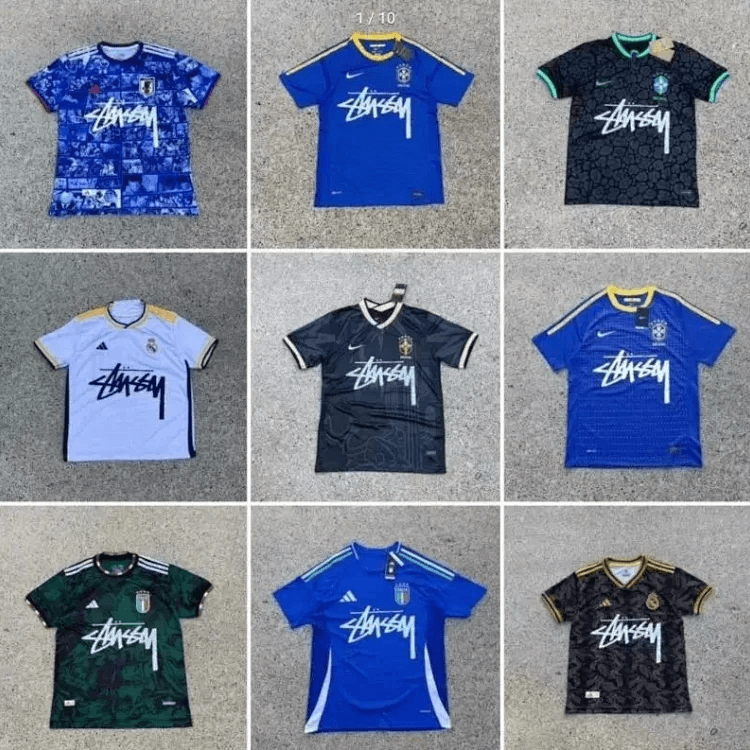 Stüssy x Nike x Adidas Custom Collaborative Football Jerseys Multicolor