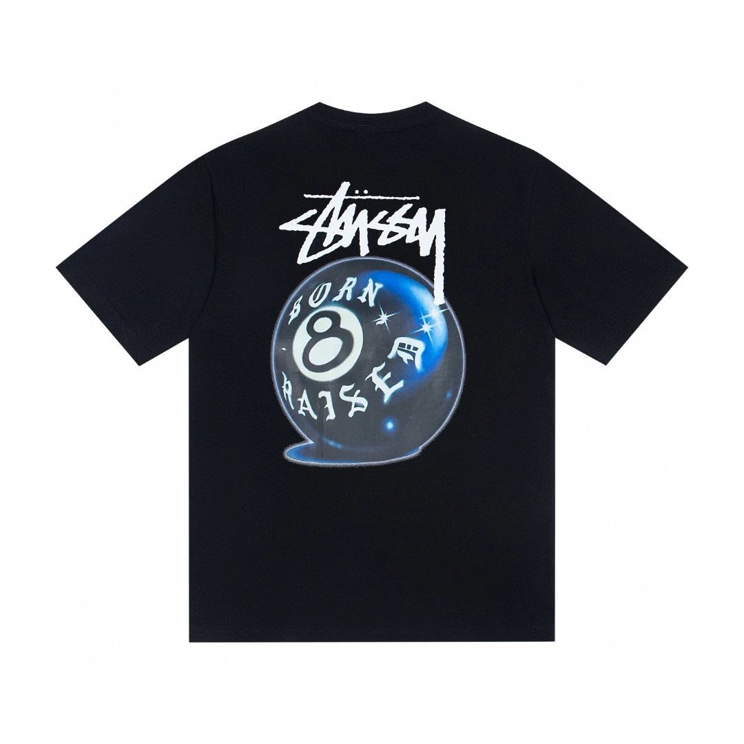 Stussy Born Raised 8-Ball T-Shirt Black