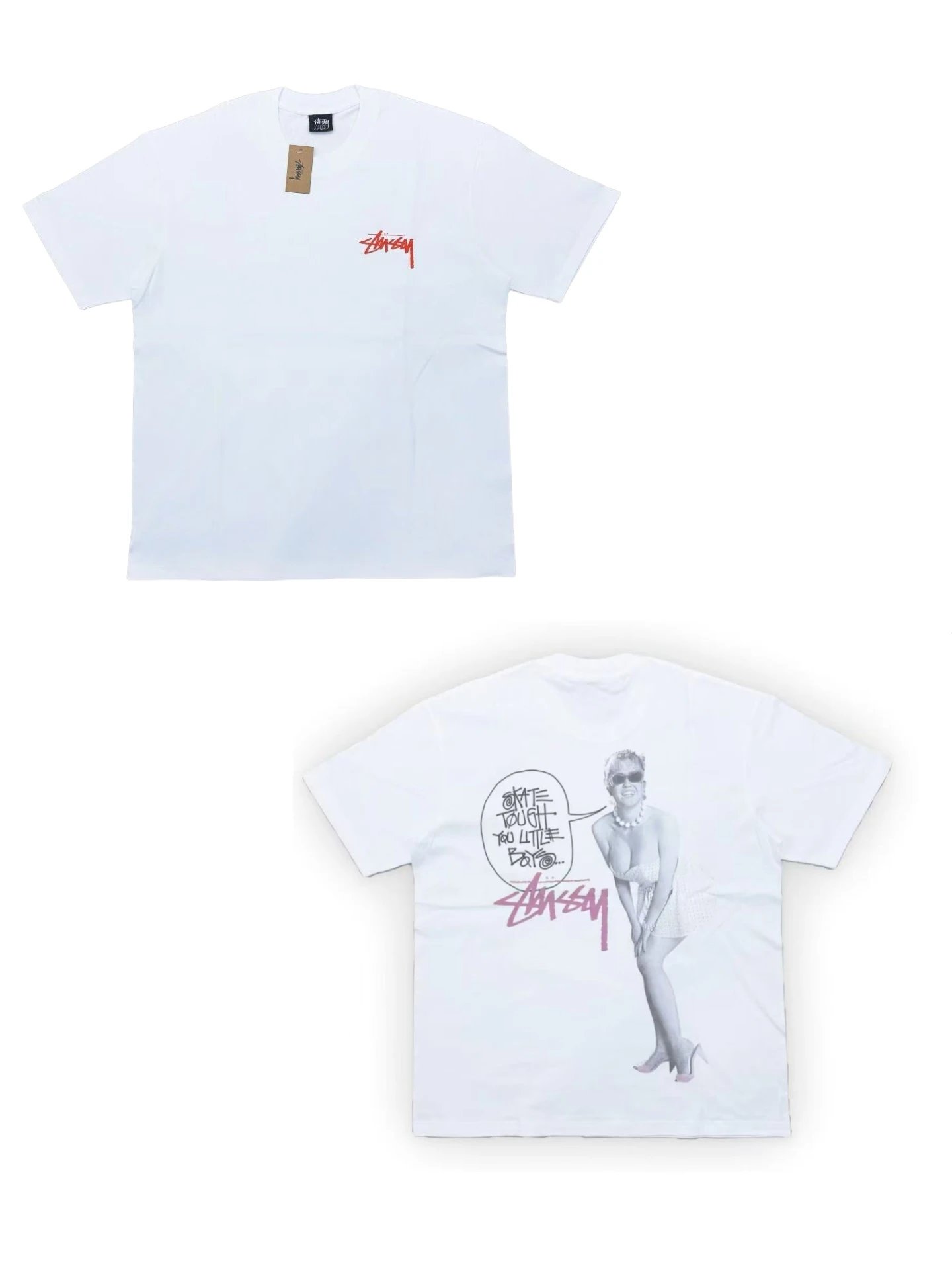 Stussy Graphic Print T-Shirt White