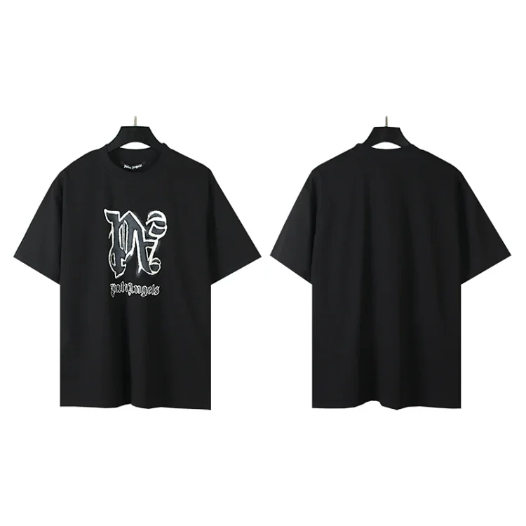 Palm Angels women's PA logo-embroidered black T-shirt